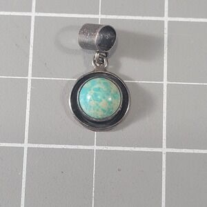 Viintage ML Perry Sterling Silver Turquoise Pendant Signed Southwestern Style